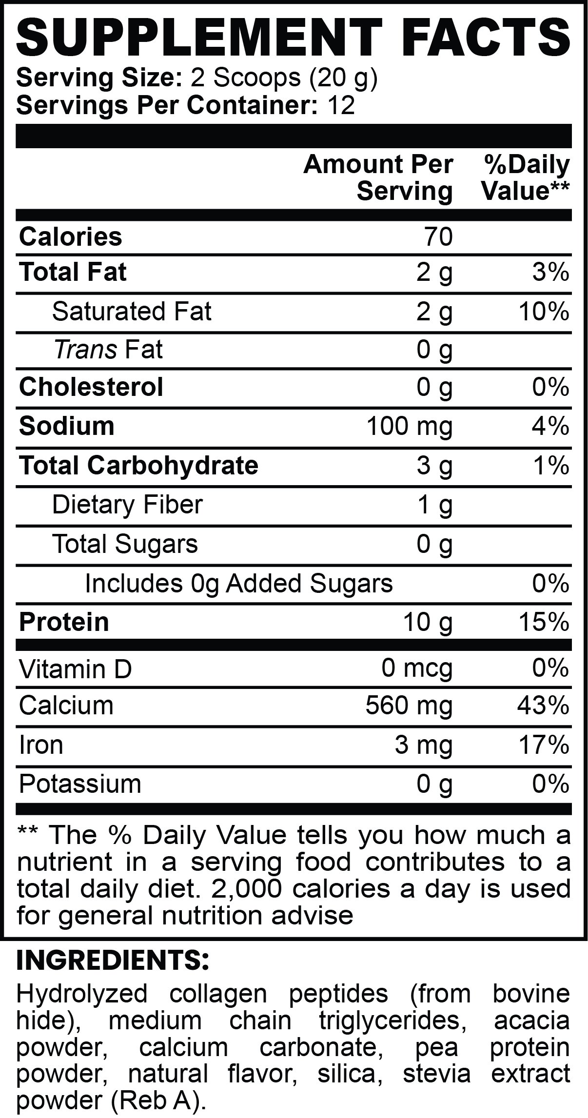 DTRF Grass-Fed Collagen Creamer (Vanilla)