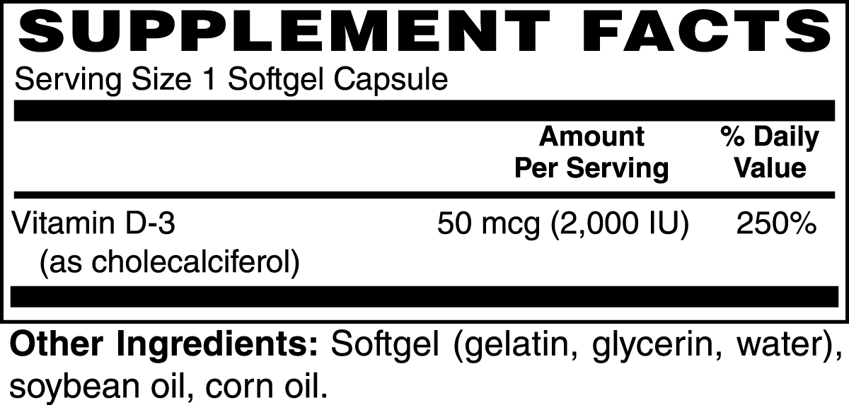 DTRF Vitamin D3 2,000 IU